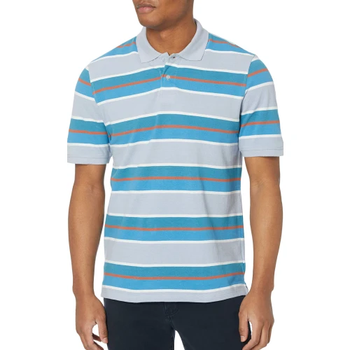 Polo Deportivo Azul y Blanco para Hombre