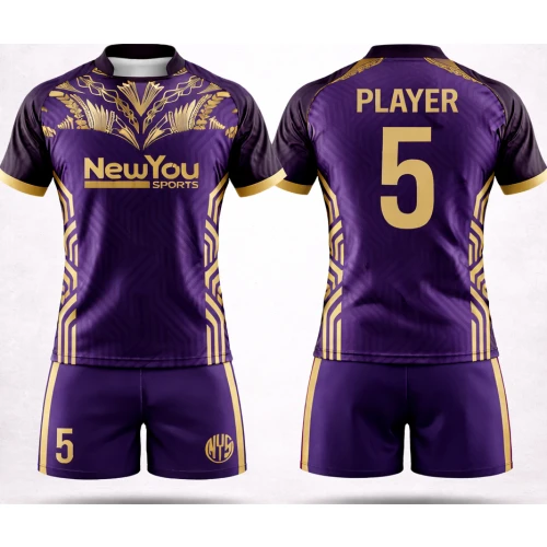 Uniforme De Rugby Morado Dorado Elite New You Sports