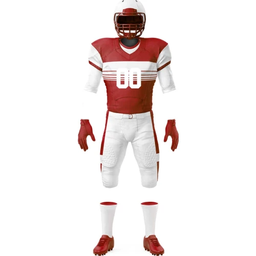 Uniforme de Fútbol Americano Blanco y Rojo