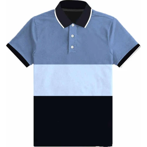 Polo Deportivo Hombre Azul y Negro
