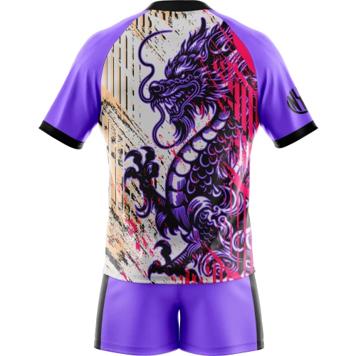 Uniforme De Rugby Morado Con Dragón Personalizado New You Sports