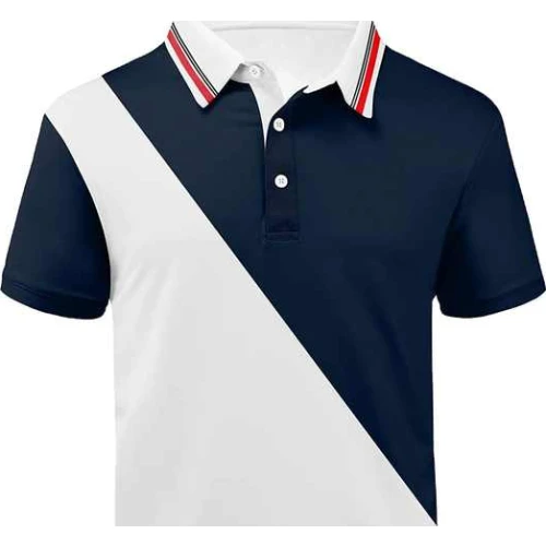 Polo Deportivo Azul Oscuro y Blanco