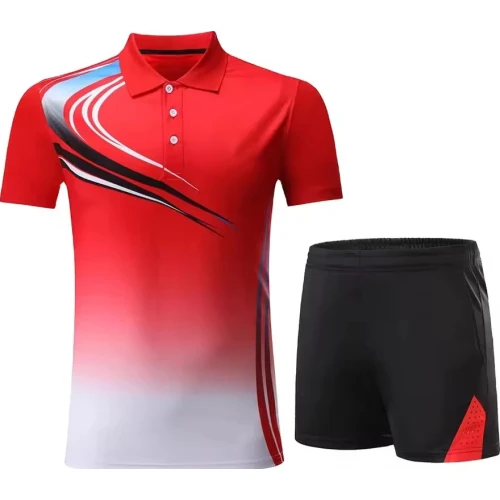 Uniforme de Tenis Degradado Rojo y Negro