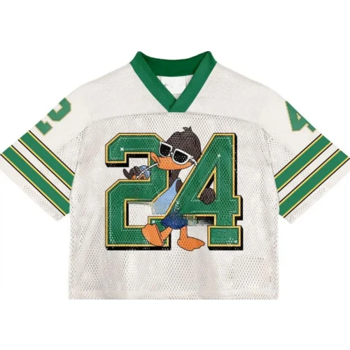 Camiseta de Fútbol Blanca y Verde Performance