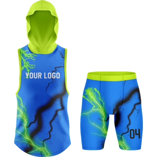 Uniforme Personalizado Azul Verde para Fútbol 7v7
