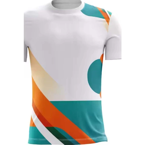 Camiseta Deportiva de Rendimiento con Diseño Abstracto Fluido