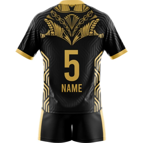 Uniforme De Rugby Negro Dorado Tribal Elite New You Sports