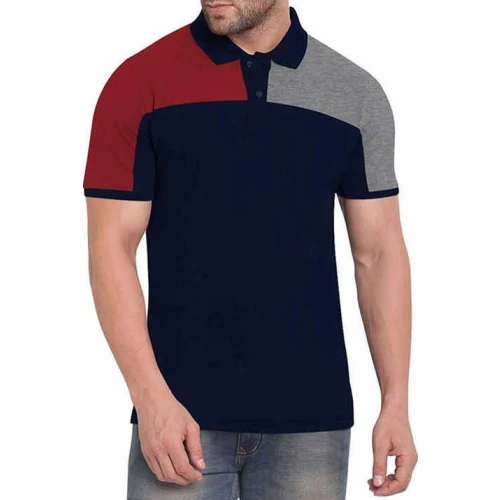 Polo Deportivo Azul Granate y Negro