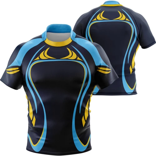Camiseta de Rugby Azul y Negra Performance