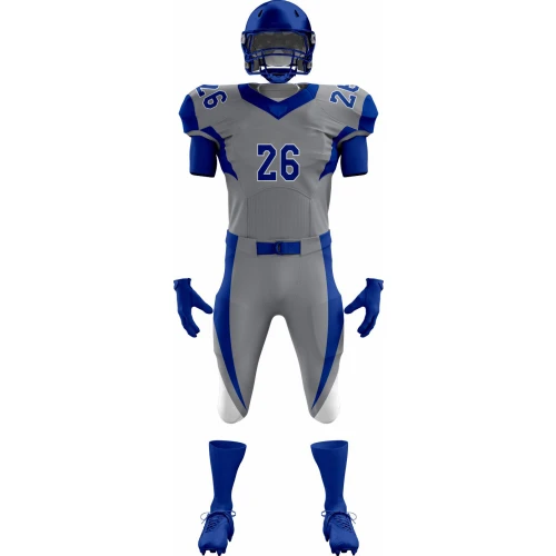 Uniforme de Fútbol Americano Gris y Azul