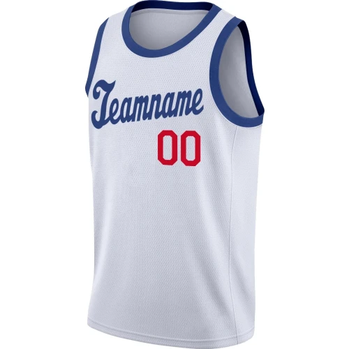 Camiseta Blanca y Azul de Baloncesto