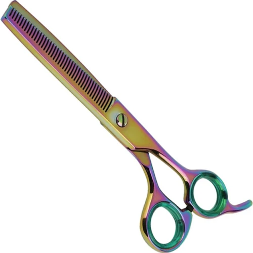 Professionelle Effilierschere mit Regenbogen-Finish