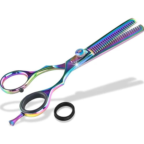 Professionelle Effilierschere in Pink und Blau