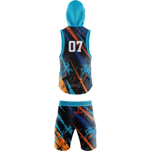 Uniforme Deportivo Negro y Azul Claro