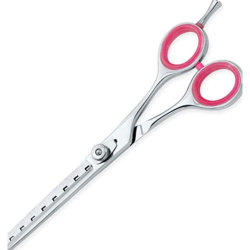 Professionelle Effilierschere in Pink und Silber
