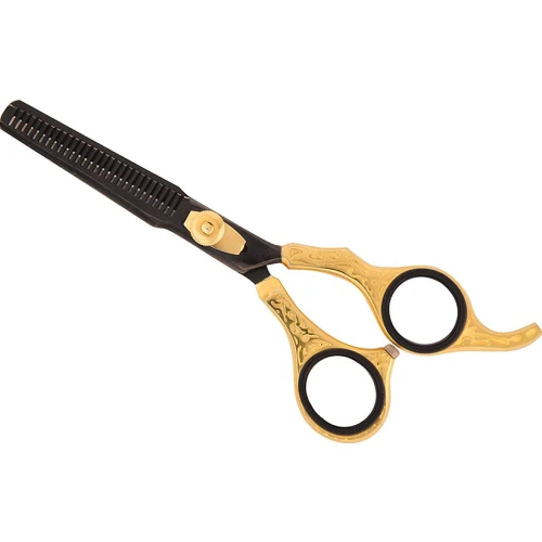 Professionelle Effilierschere in Schwarz und Gold