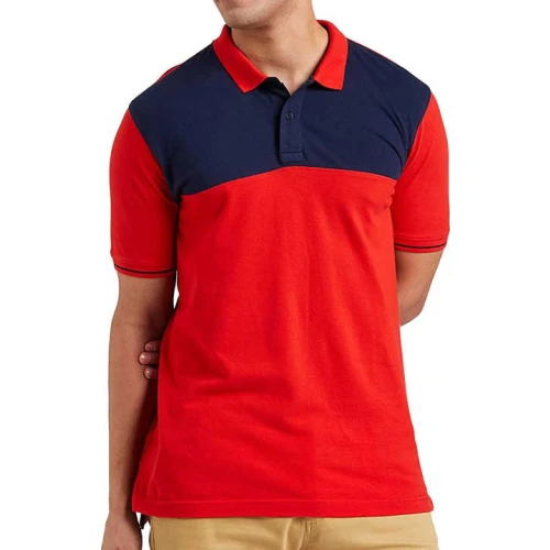 Polo Deportivo Rojo con Diseño Geométrico