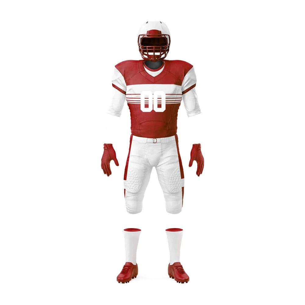 Wit Rood American Football Uniform