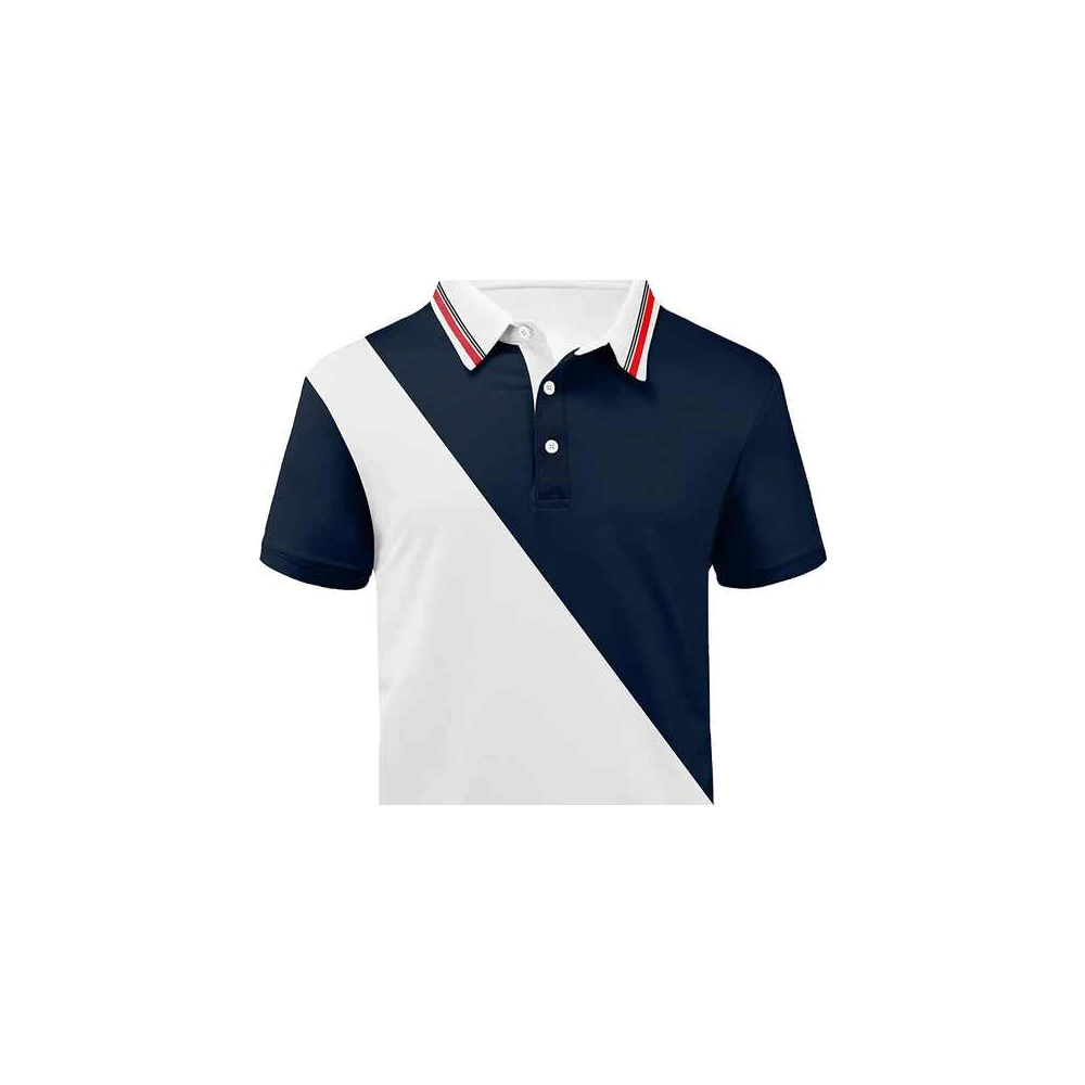 Dunkelblau Weißes Performance Polo Shirt