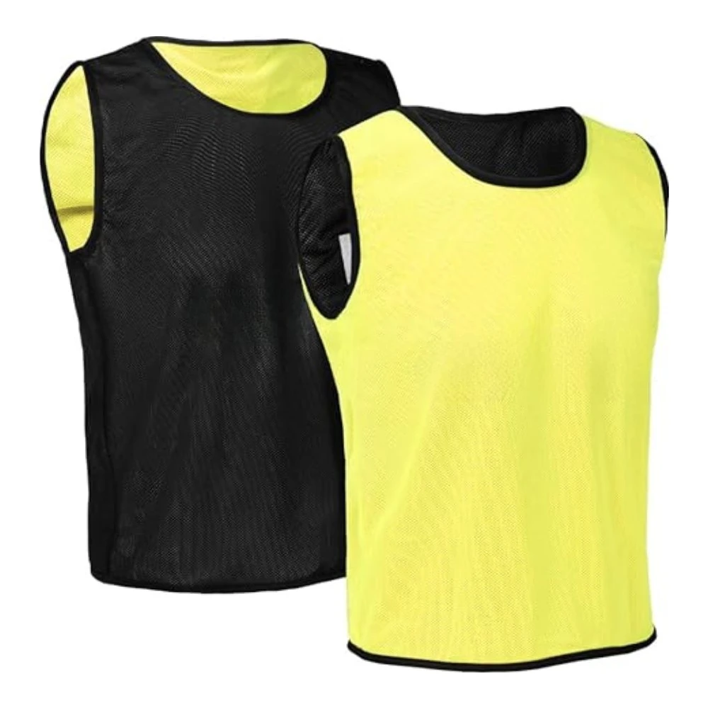 Chasuble d’Entraînement Football Noir et Jaune
