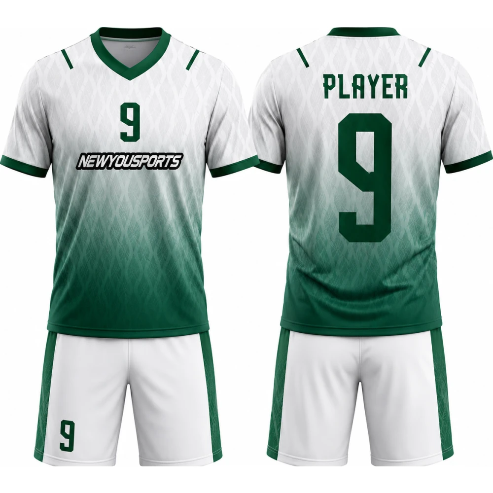 Fußballtrikot- und Shortset mit Grünverlauf
