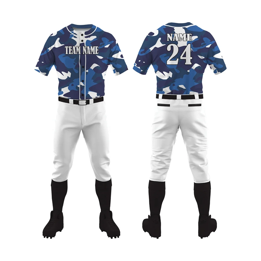 Blue White Elite Baseball Uniform