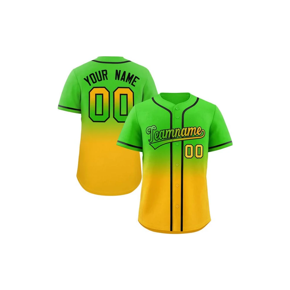 Maillot de Baseball Vert à Rayures