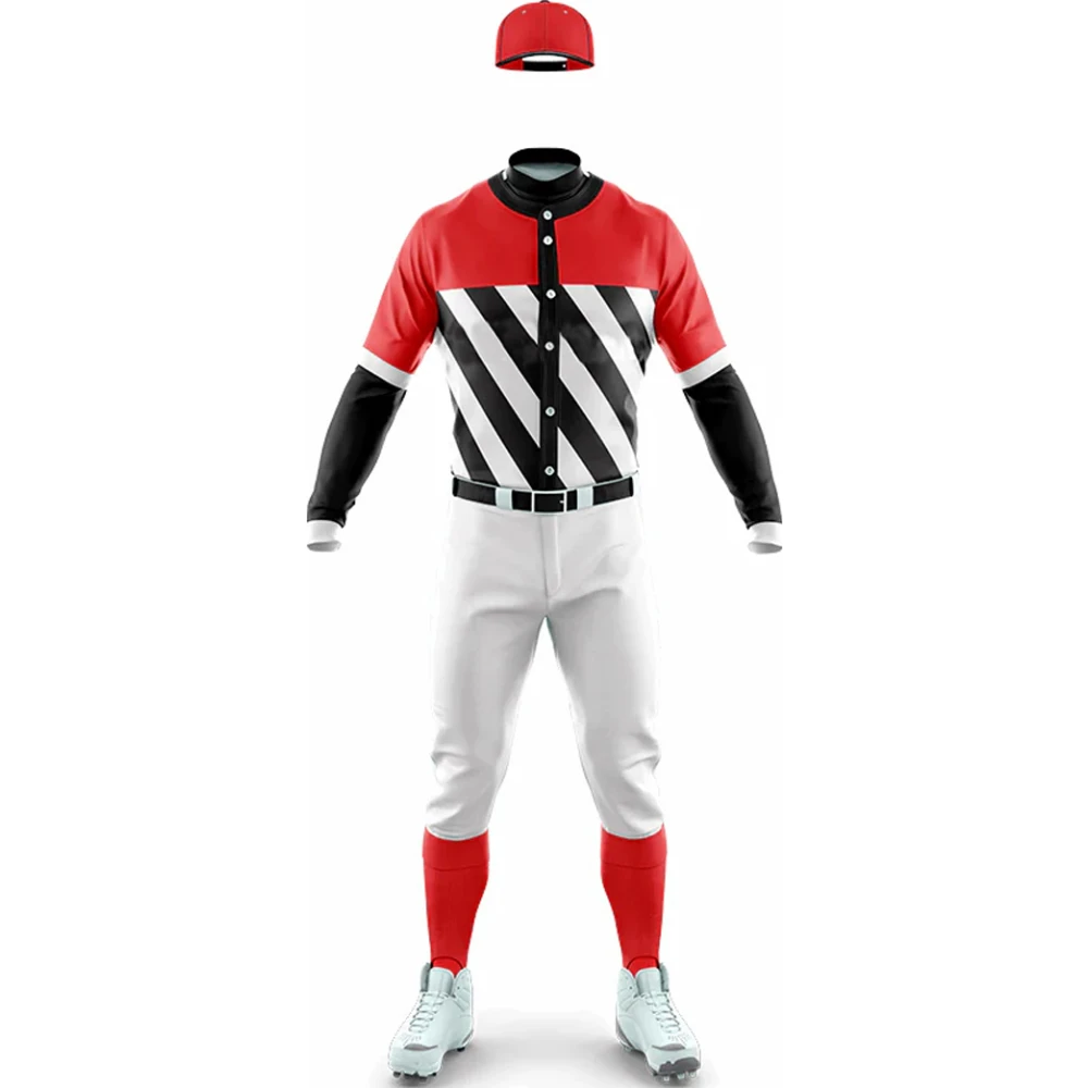 Wit-Zwarte Elite Baseball Uniform