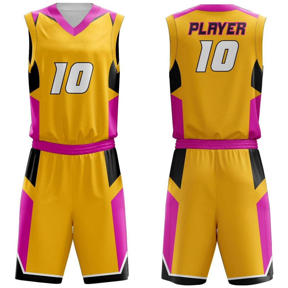 Yellow Black Chevron Basketball Uniform