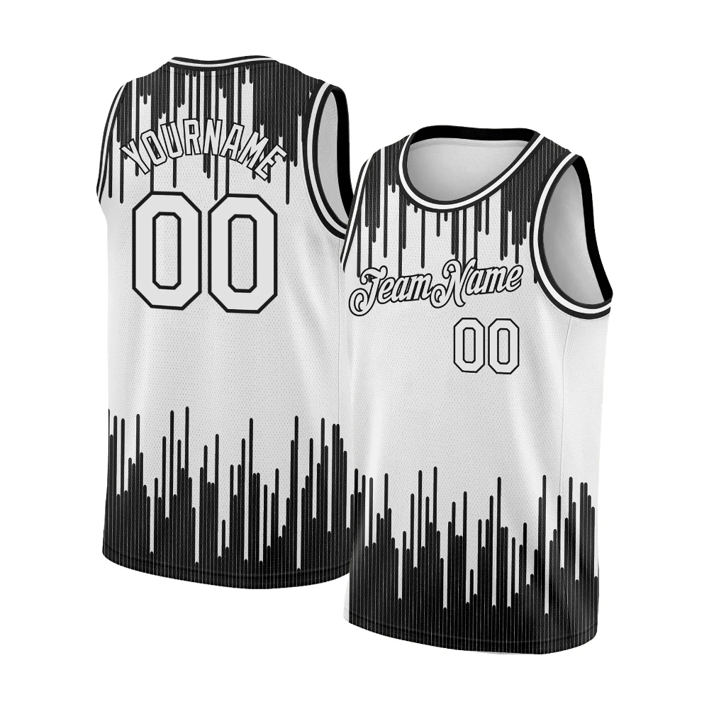 Schwarz-Weißes Basketballtrikot