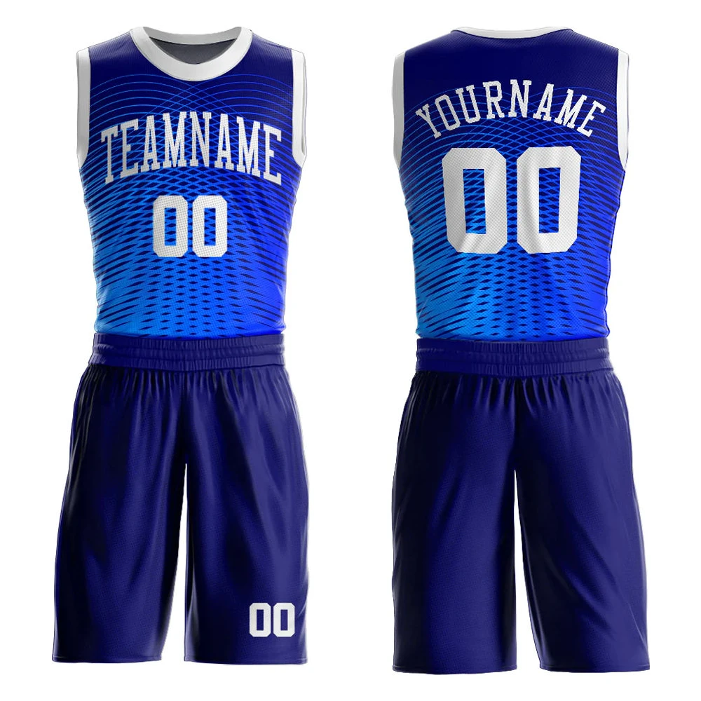 Blau Schwarzes Chevron Basketball Trikotset