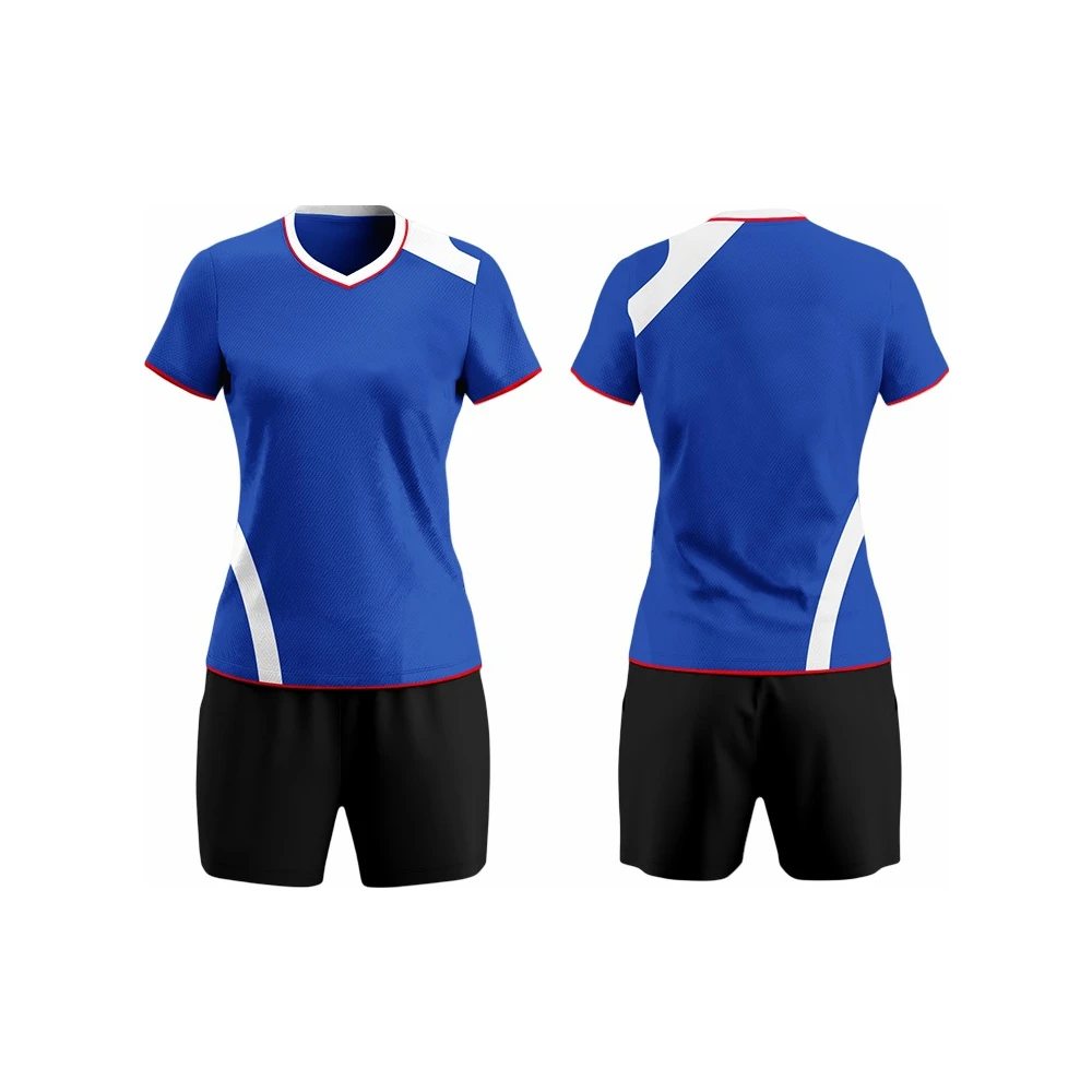 Blau Weiß Volleyball Uniform Ärmellos Set