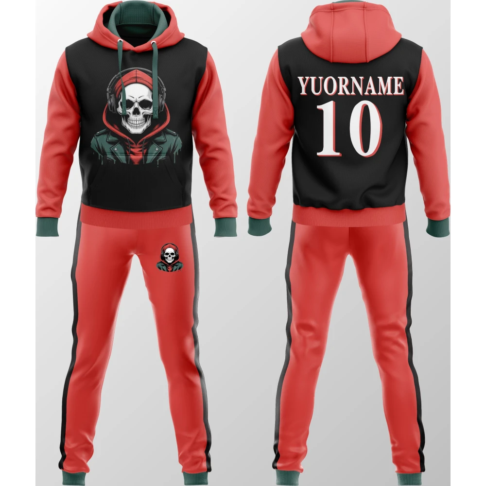Chándal Rojo Negro Con Calavera Personalizado New You Sports