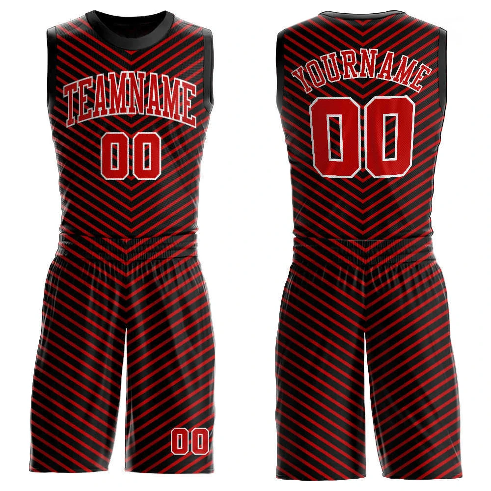Ensemble de Basket Chevron Rouge et Noir