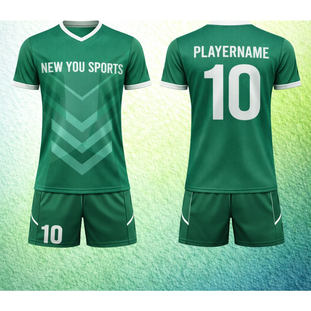 Aangepast Groen Chevron Voetbaluniform New You Sports