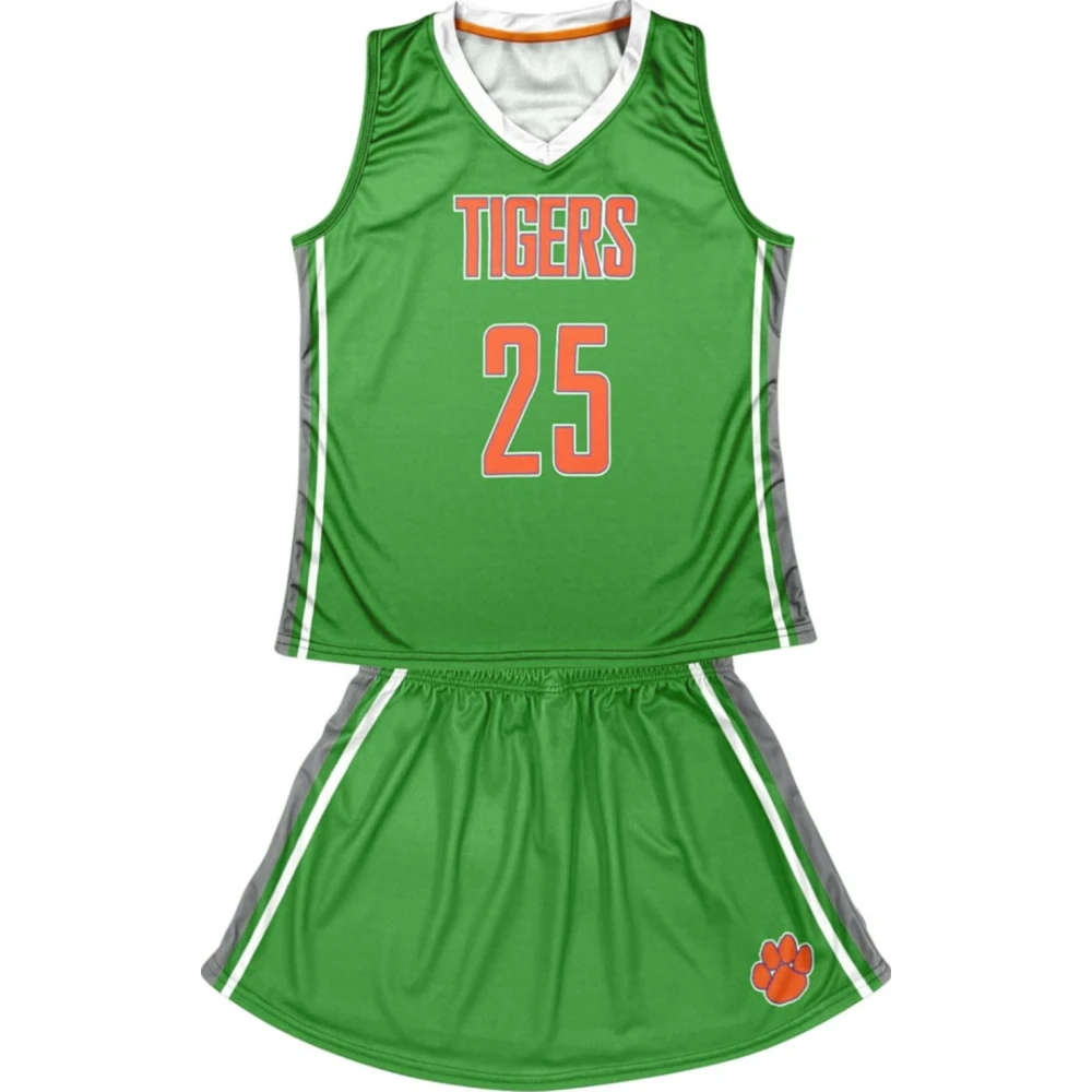 Women’s Custom Green Basketball Uniform Set