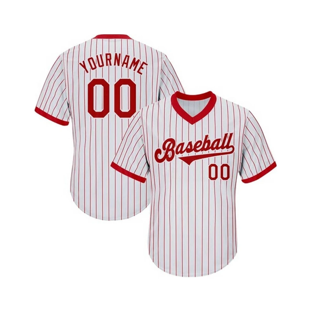 Jersey de Béisbol Clásico con Rayas Verticales