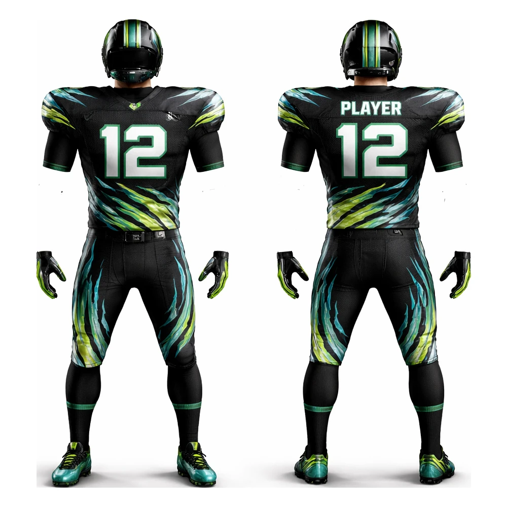 Uniforme De Fútbol Americano Negro Neon Claw New You Sports