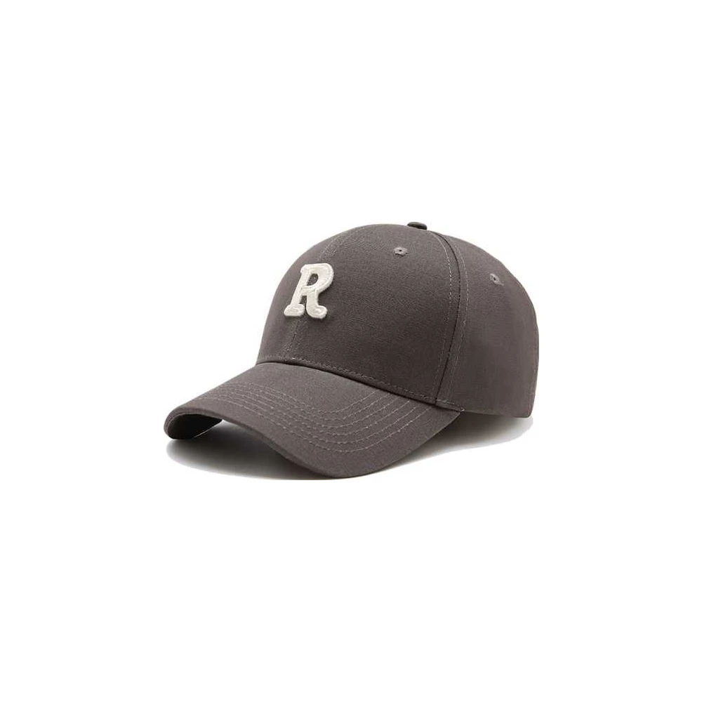 Grey Embroidered Letter Sports Cap