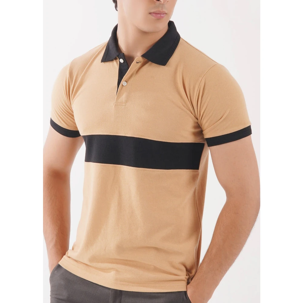 Men's Contrast Panel Performance Polo