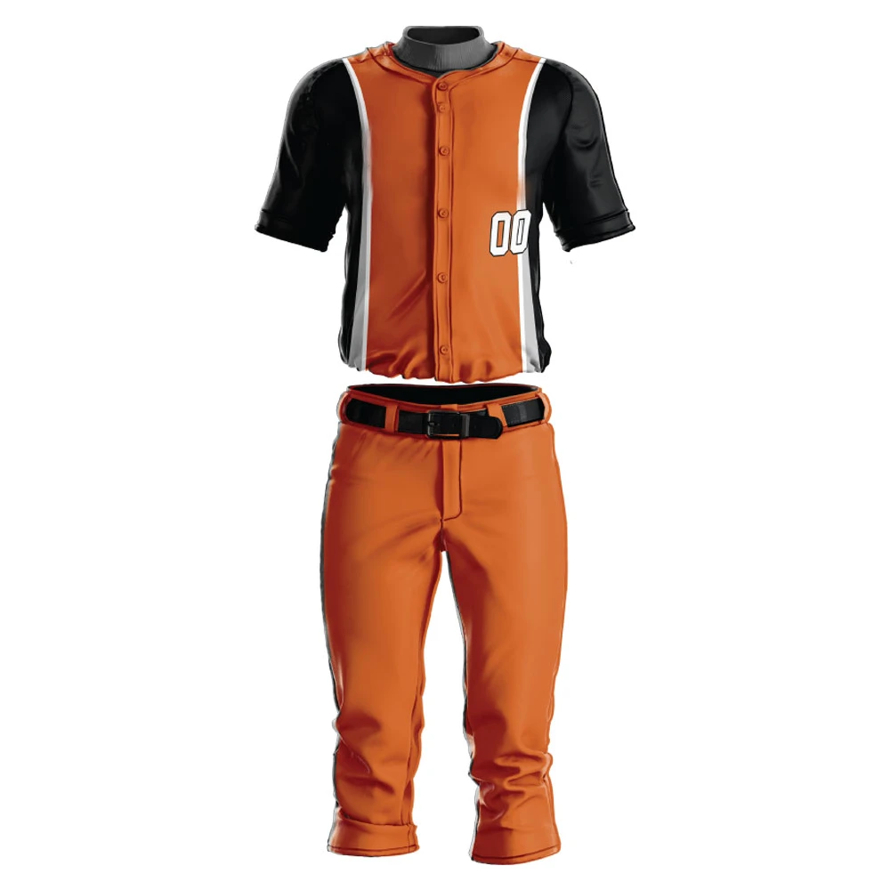 Orange Black Pro Baseball Uniform