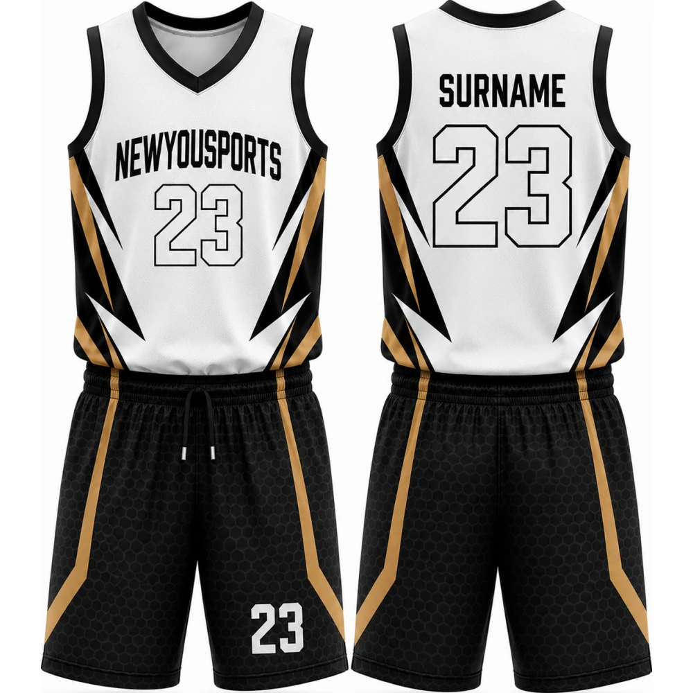 Maillot de Basketball Élite Blanc et Noir