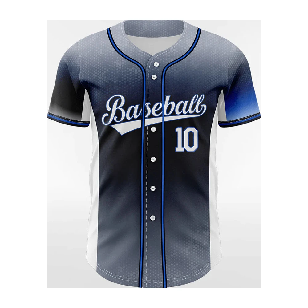 Schwarzes Baseballtrikot mit Nadelstreifen