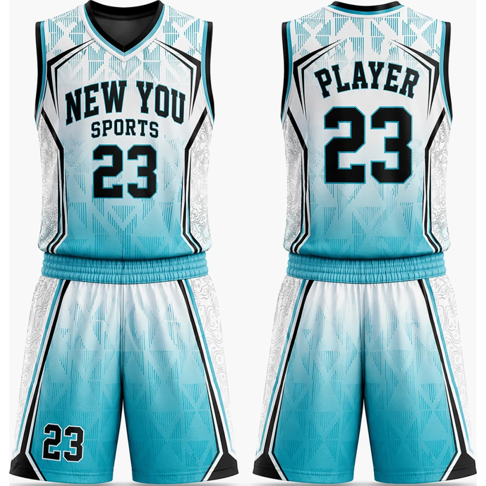 Ensemble de Basket Dégradé Aqua Géométrique