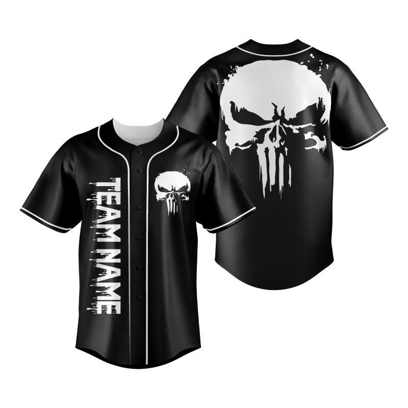 Black Skull Baseball Jersey