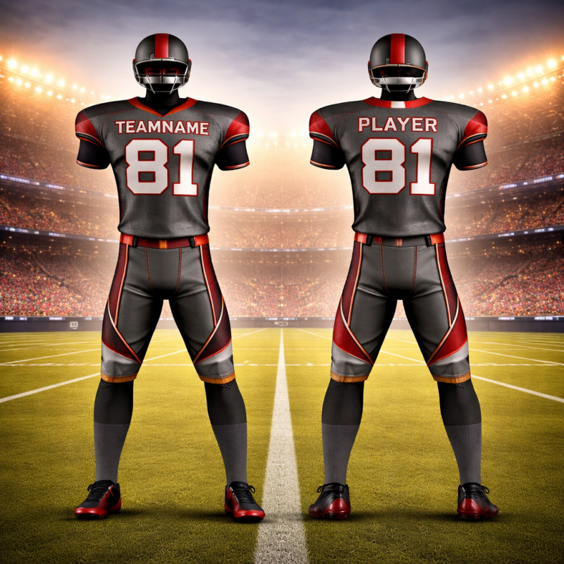 American Football Uniform Grafiet En Rood