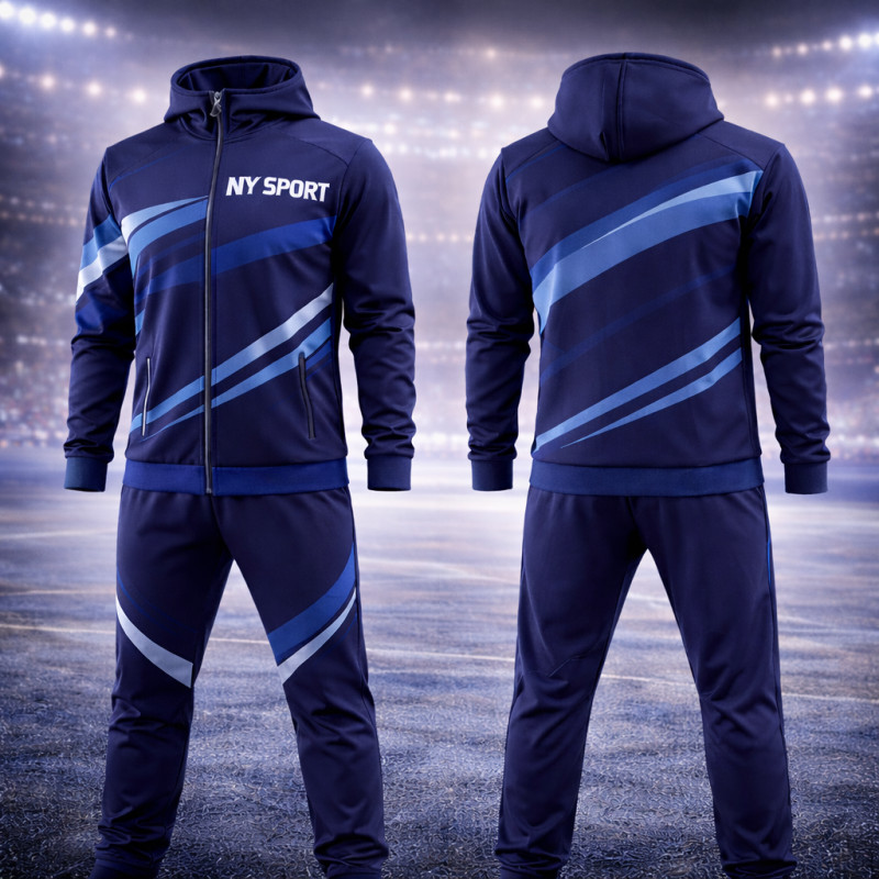 بدلة رياضية مخصصة بتصميم أزرق كحلي NY Sport