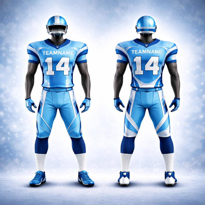 Ensemble De Football Américain Bleu Clair Et Blanc