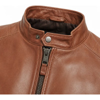 Desert Brown Waxed Leather Biker Jacket – Motorbike Riding Style - Sialwear International