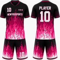 Conjunto de Baloncesto Negro y Magenta con Patrón de Llamas